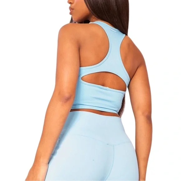 PRETTYLITTLETHING Bright Blue Seamless Bust Panel Sports Bra - Picture 2 of 5